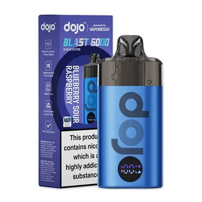 Blueberry Sour Raspberry Dojo Blast 6000 Disposable Vape by Vaporesso 20mg